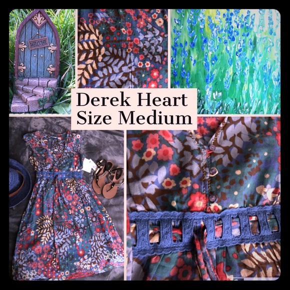 ♦️SALE♦️Derek Heart Secret Garden Dress Med boho - Picture 2 of 8